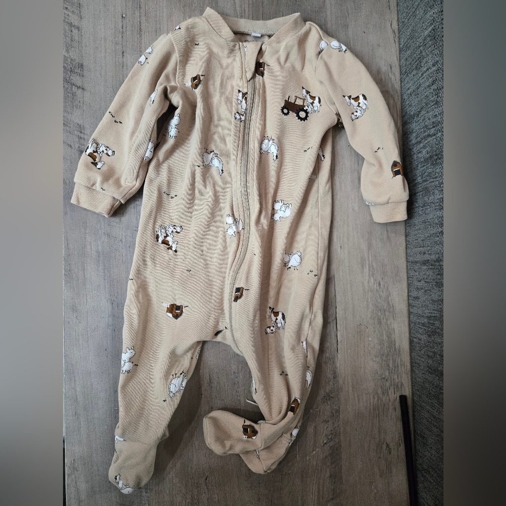 Pekkle Farm Animal Tan Kids One Piece